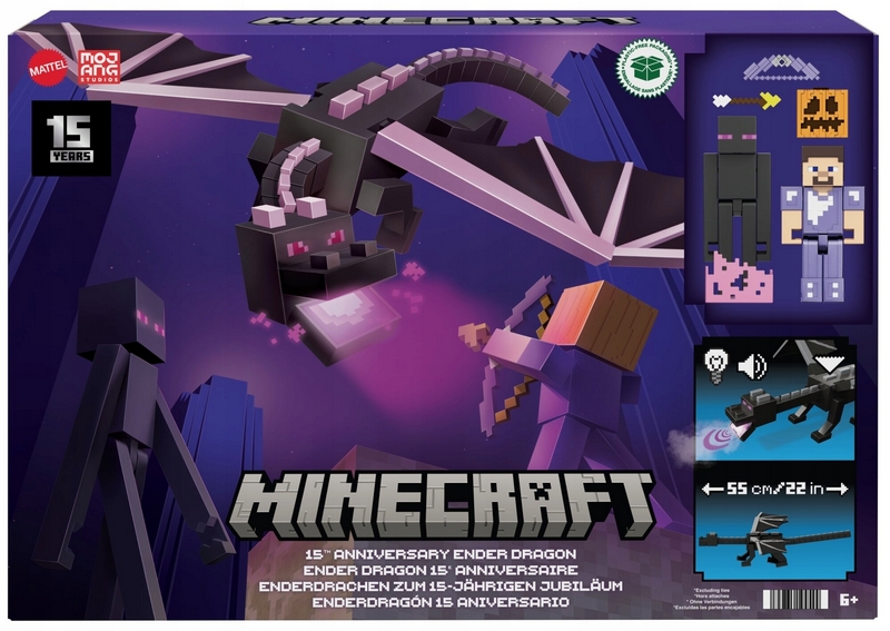 MATTEL Minecraft figúrka Ender Dragon k 15. výročiu HTN25